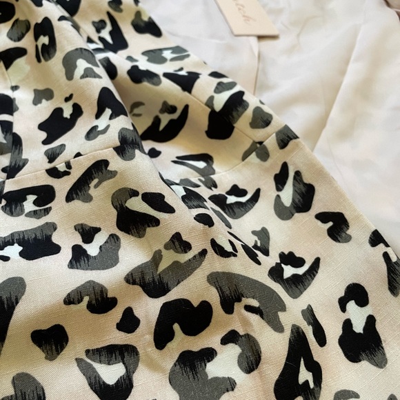 Light pink leopard jacket, length covers the bottom, 100% linen, relaxed fit - Picture 3 of 4